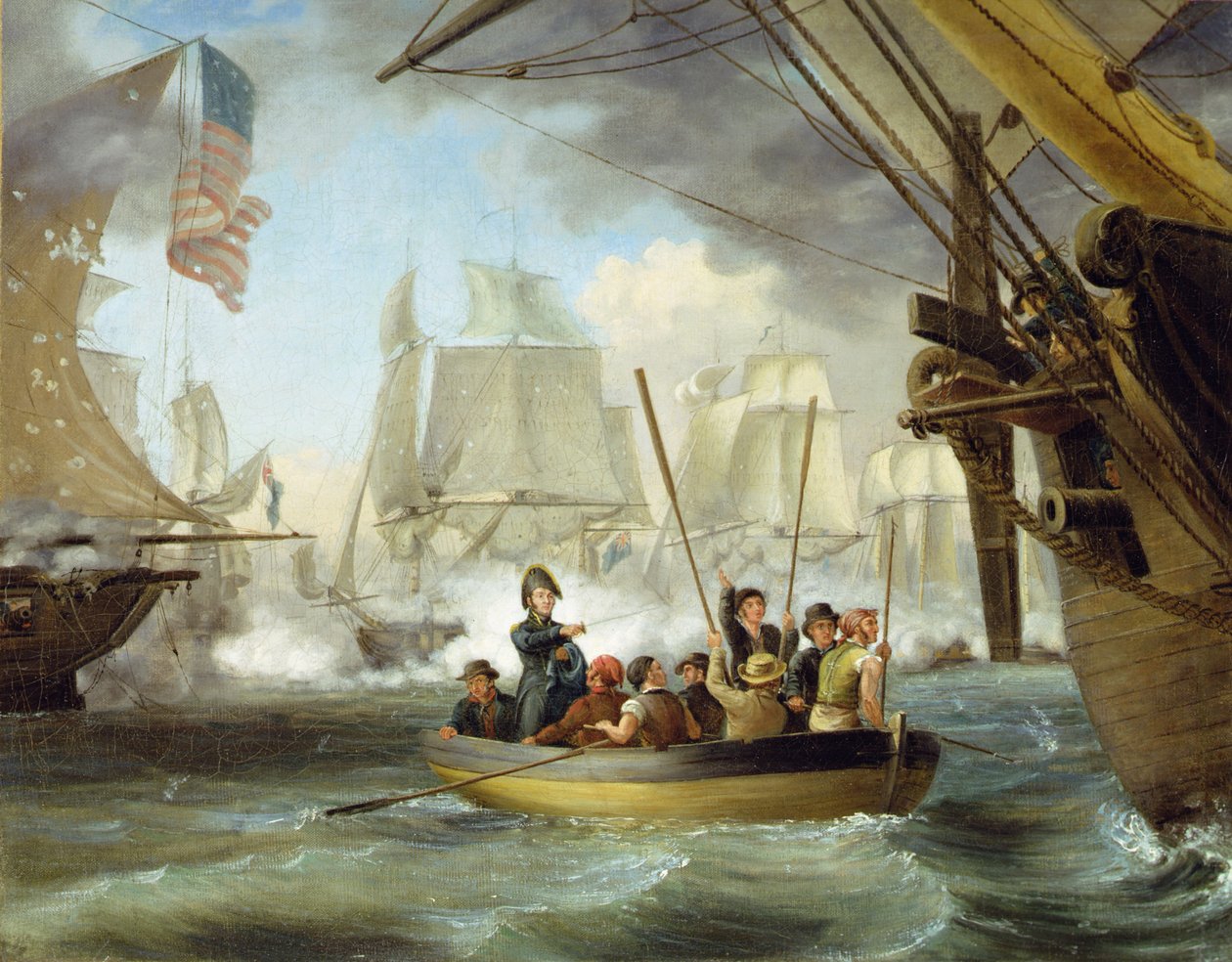 Comodoro Perry na Batalha do Lago Erie (óleo sobre tela) de Thomas Birch