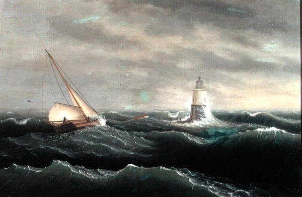 Farol (óleo sobre tela) de Thomas Birch