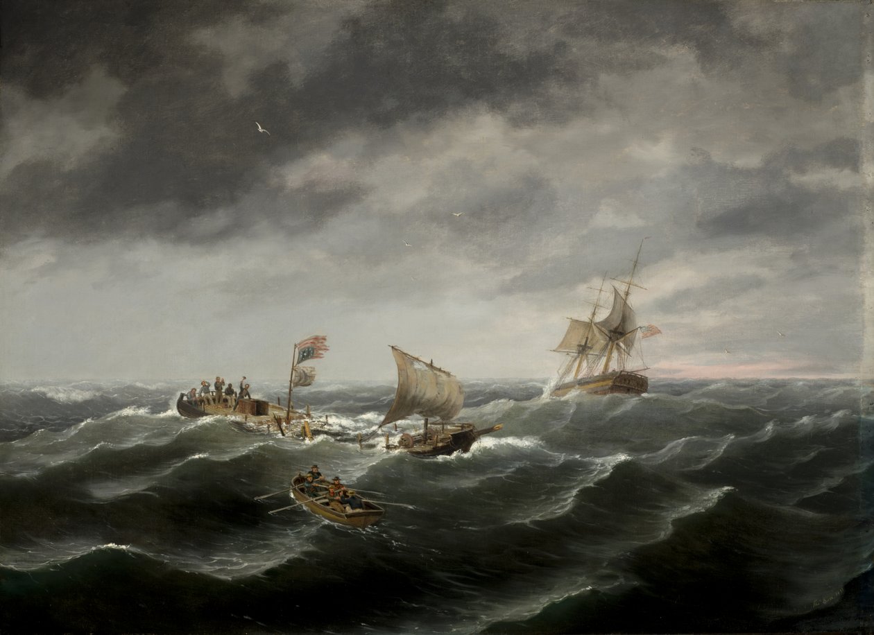 Naufrágio da escuna «John S. Spence» de Norfolk, Virgínia, 2.ª vista - salvamento dos sobreviventes de Thomas Birch