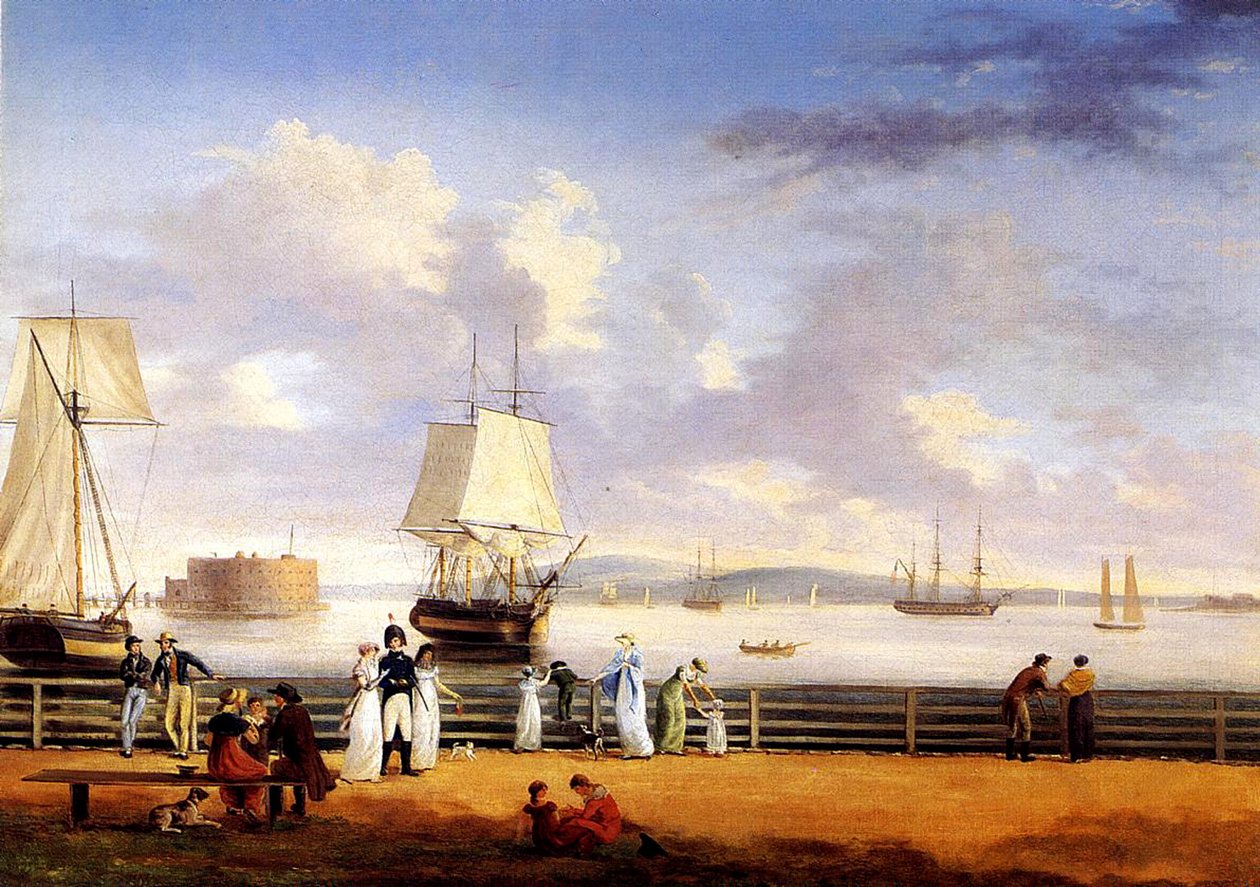 Porto de Nova York, c.1810 de Thomas Birch