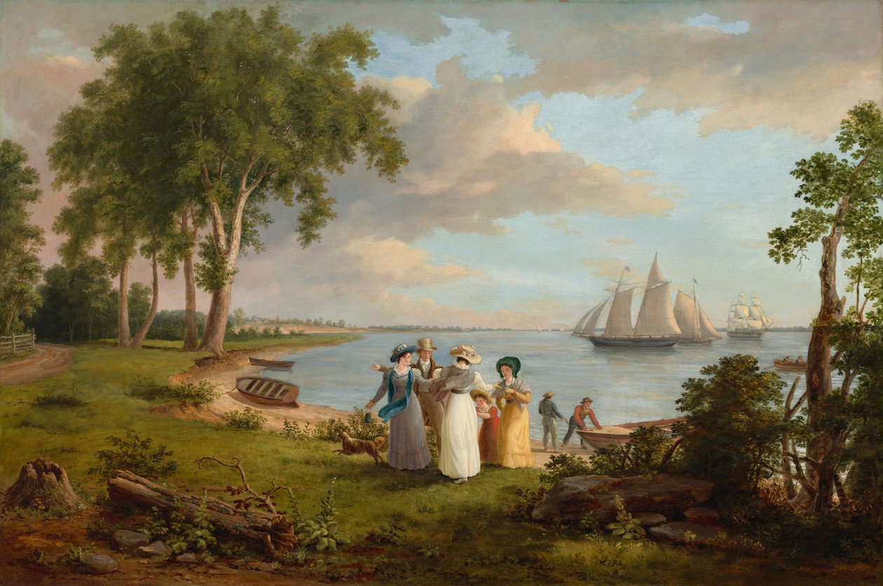 Vista do Delaware perto da Filadélfia de Thomas Birch