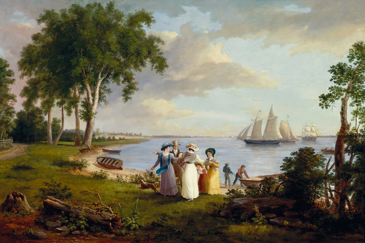 Vista do Delaware perto da Filadélfia de Thomas Birch