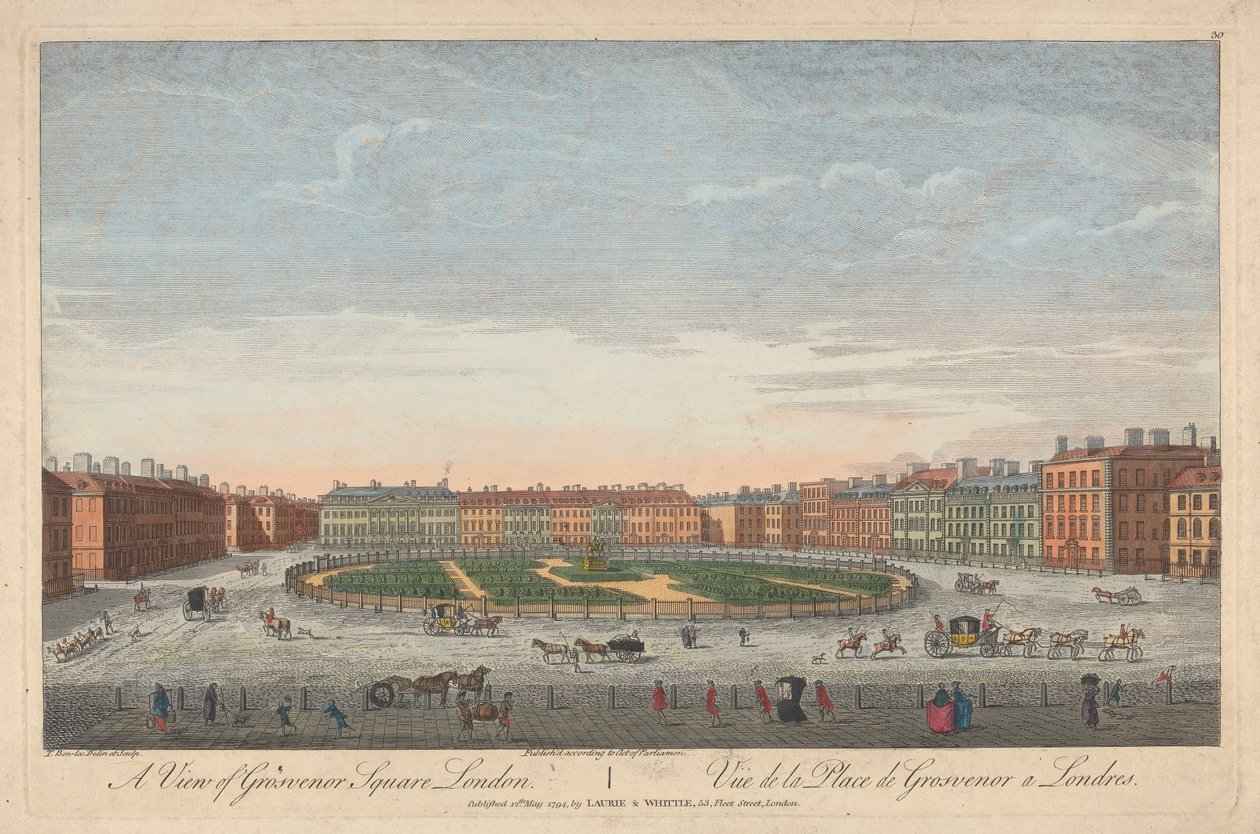 Uma Vista da Grosvenor Square, Londres de Thomas Bowles