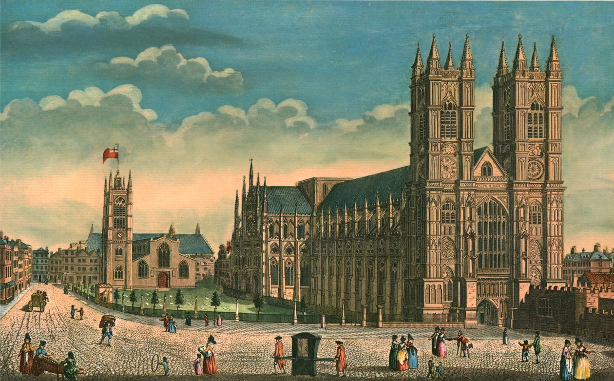 Abadia de Westminster e Igreja de St Margarets, c1793. de Thomas Bowles
