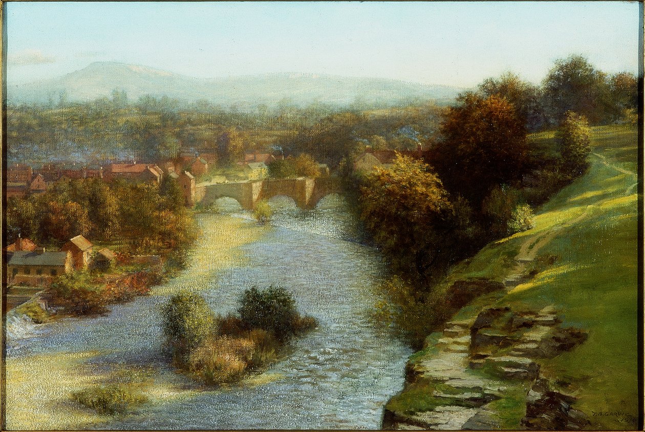 Uma inundação de outubro, Ludlow, Shropshire, 1930 de Thomas Bowman Garvie