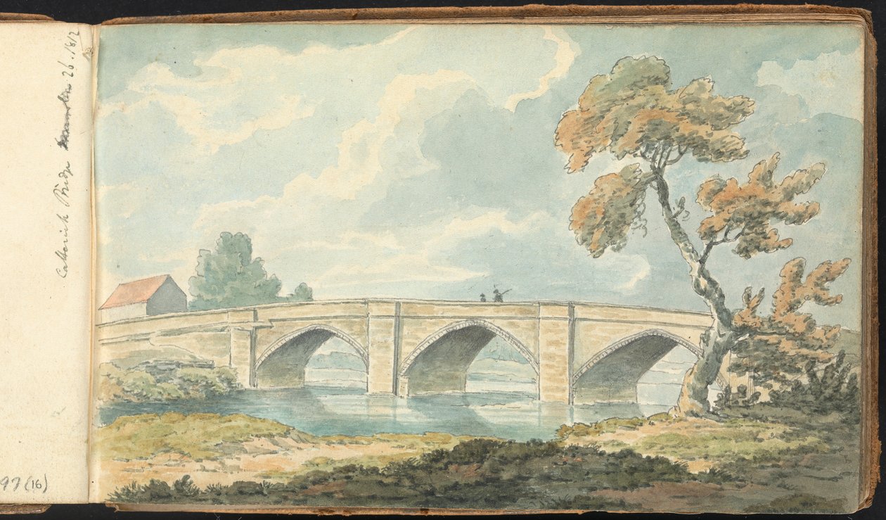 Álbum de Estudos da Paisagem e das Figuras: Ponte do Catterick de Thomas Bradshaw