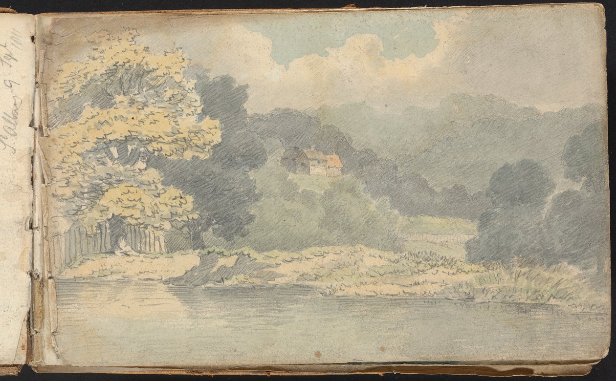 Álbum de Estudos da Paisagem e das Figuras: Cena da Paisagem perto de St. Albans de Thomas Bradshaw