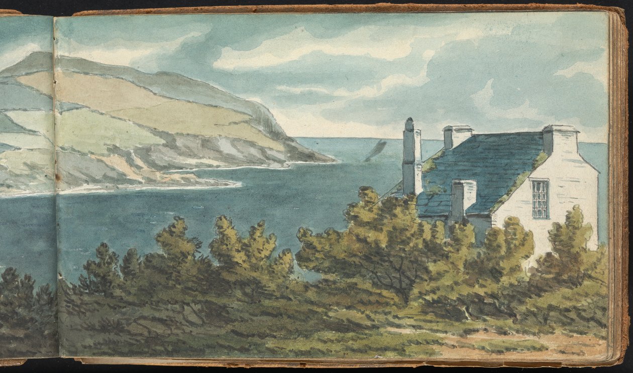 Álbum de Estudos da Paisagem e das Figuras: Cena da Costa Rochosa de Thomas Bradshaw