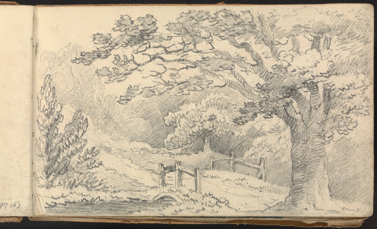 Álbum de Estudos da Paisagem e das Figuras: Paisagem Rural com Ponte de Thomas Bradshaw