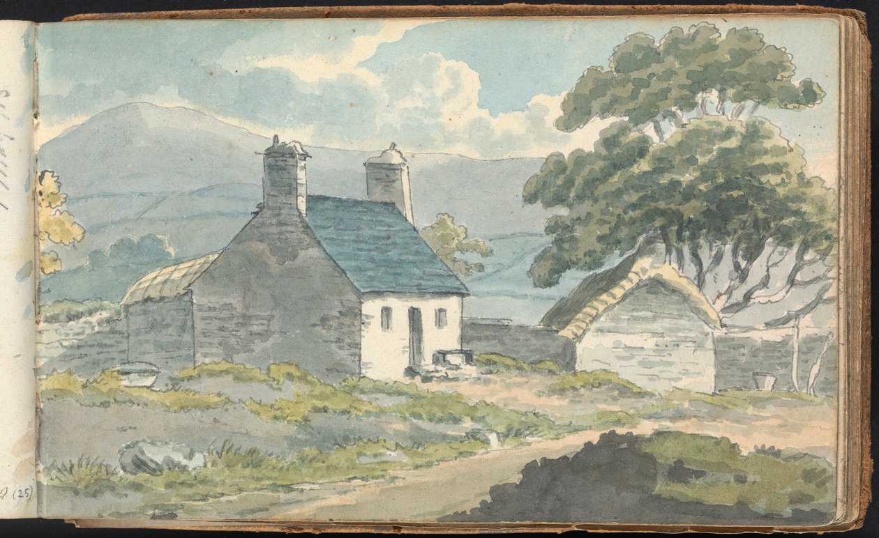 Álbum de Estudos da Paisagem e das Figuras: Duas Casas de Campo de Pedra de Thomas Bradshaw