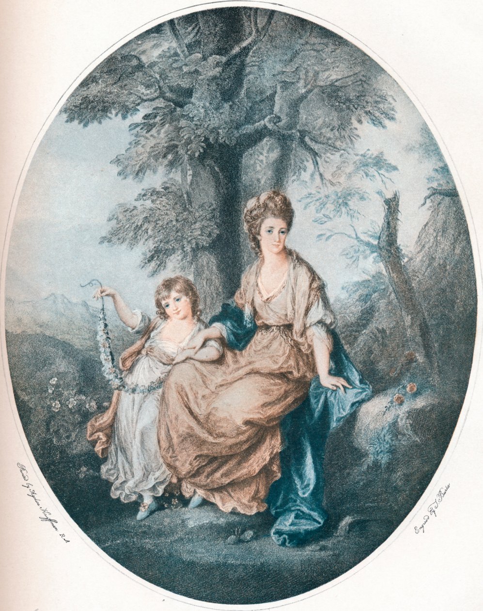 Lady Rushout e sua filha, 1784, 1902 de Thomas Burke