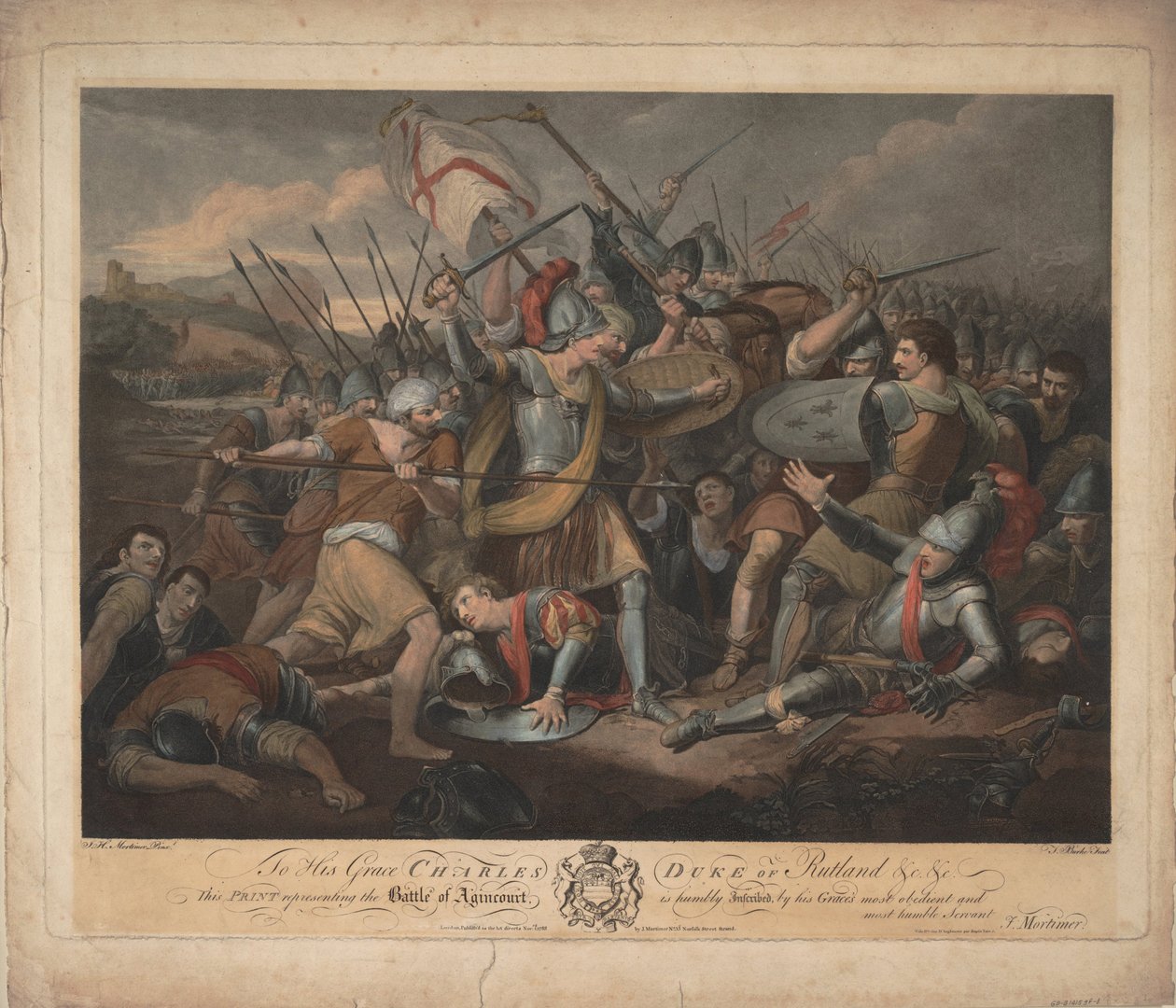 A Batalha de Agincourt, em 25 de outubro de 1415, 1783 de Thomas Burke