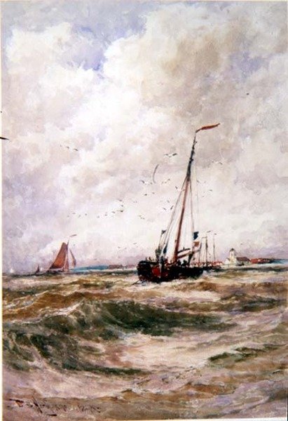 Barcos de Pesca ao largo do Katwick de Thomas Bush Hardy