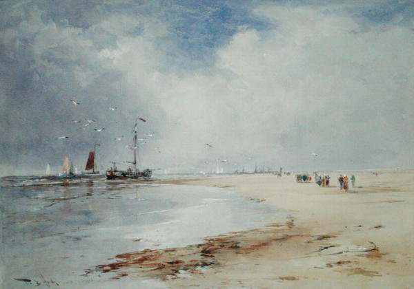 Regresso da Frota de Pesca (aguarela sobre papel) de Thomas Bush Hardy