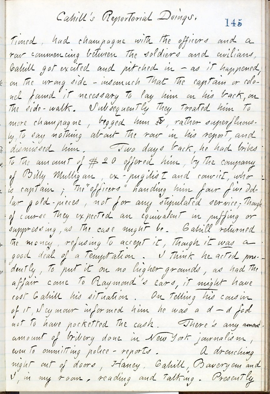 Diários de Thomas Butler Gunn - Volume 16, página 166, 10 de maio de 1861 de Thomas Butler Gunn