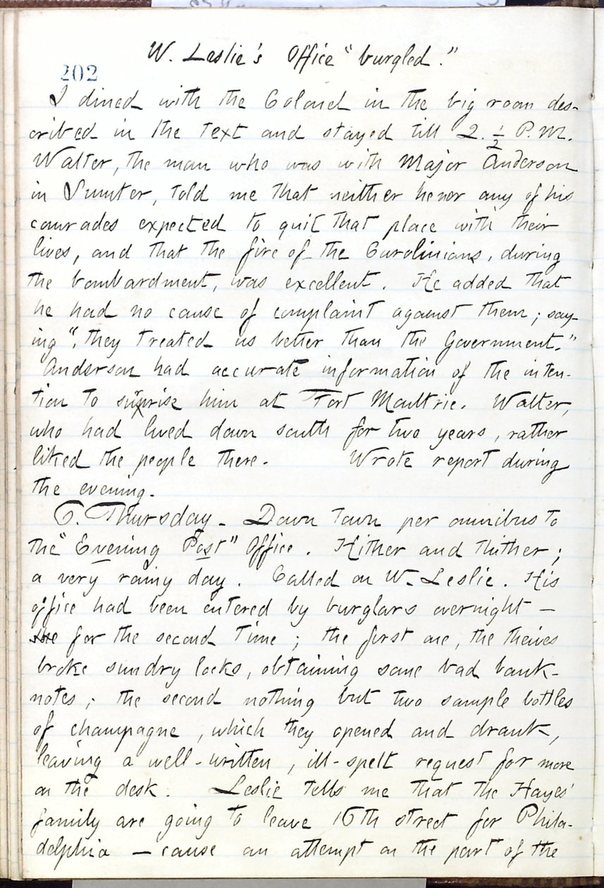 Diários de Thomas Butler Gunn - Volume 16, página 224, 5 de junho de 1861 de Thomas Butler Gunn