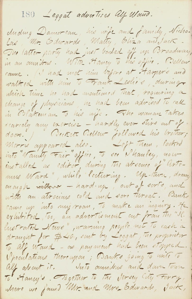 Thomas Butler Gunn Diaries- Volume 18, página 198, 29 de janeiro de 1862 de Thomas Butler Gunn