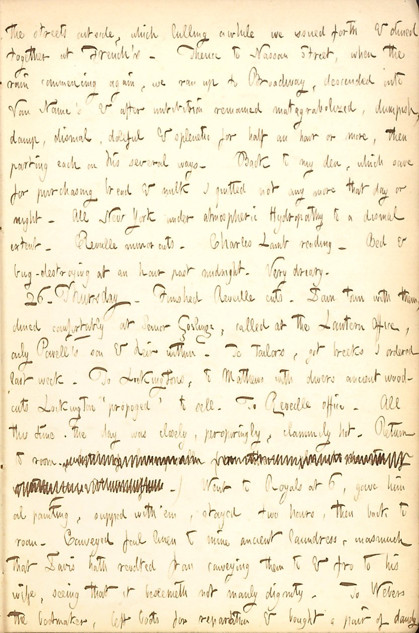 Diários de Thomas Butler Gunn - Volume 5, página 21, 25-26 de agosto de 1852 de Thomas Butler Gunn