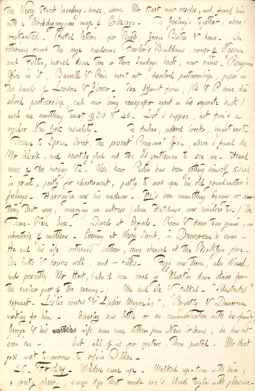 Diários de Thomas Butler Gunn - Volume 6, página 206, 24-25 de Novembro de 1853 de Thomas Butler Gunn