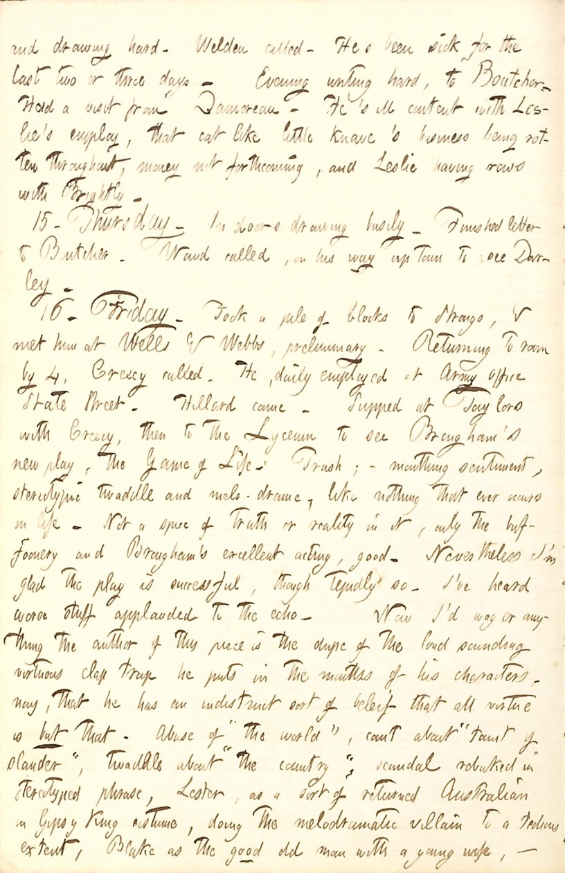 Diários de Thomas Butler Gunn - Volume 6, página 218, 14-16 de dezembro de 1853 de Thomas Butler Gunn