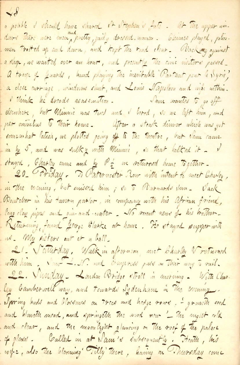 Thomas Butler Gunn Diaries - Volume 7, página 54, 19-22 de Abril de 1855 de Thomas Butler Gunn
