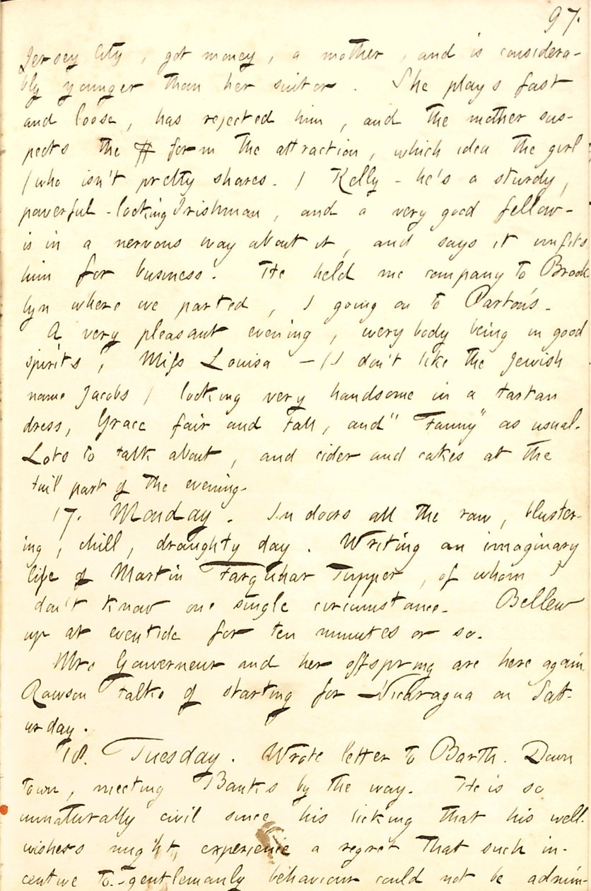 Diários de Thomas Butler Gunn - Volume 8, página 104, 16-18 de novembro de 1856 de Thomas Butler Gunn