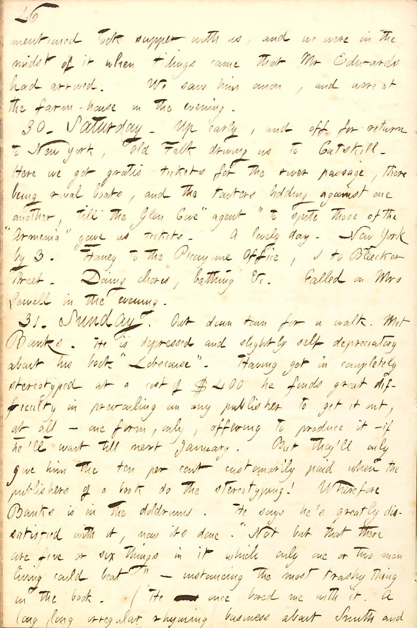 Diários de Thomas Butler Gunn - Volume 8, página 53, 29-31 de agosto de 1856 de Thomas Butler Gunn