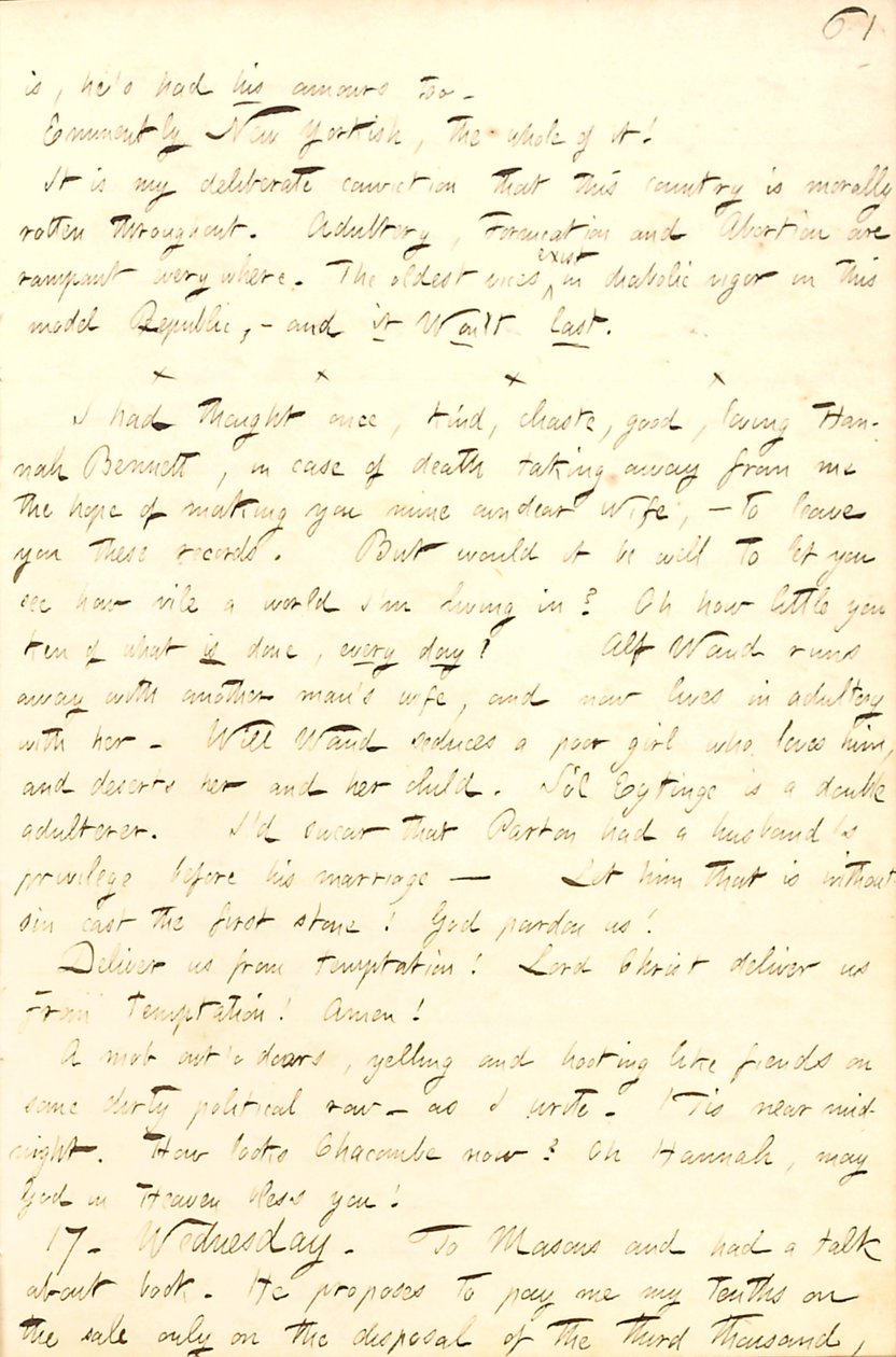 Diários de Thomas Butler Gunn - Volume 8, página 68, 16-17 de Setembro de 1856 de Thomas Butler Gunn