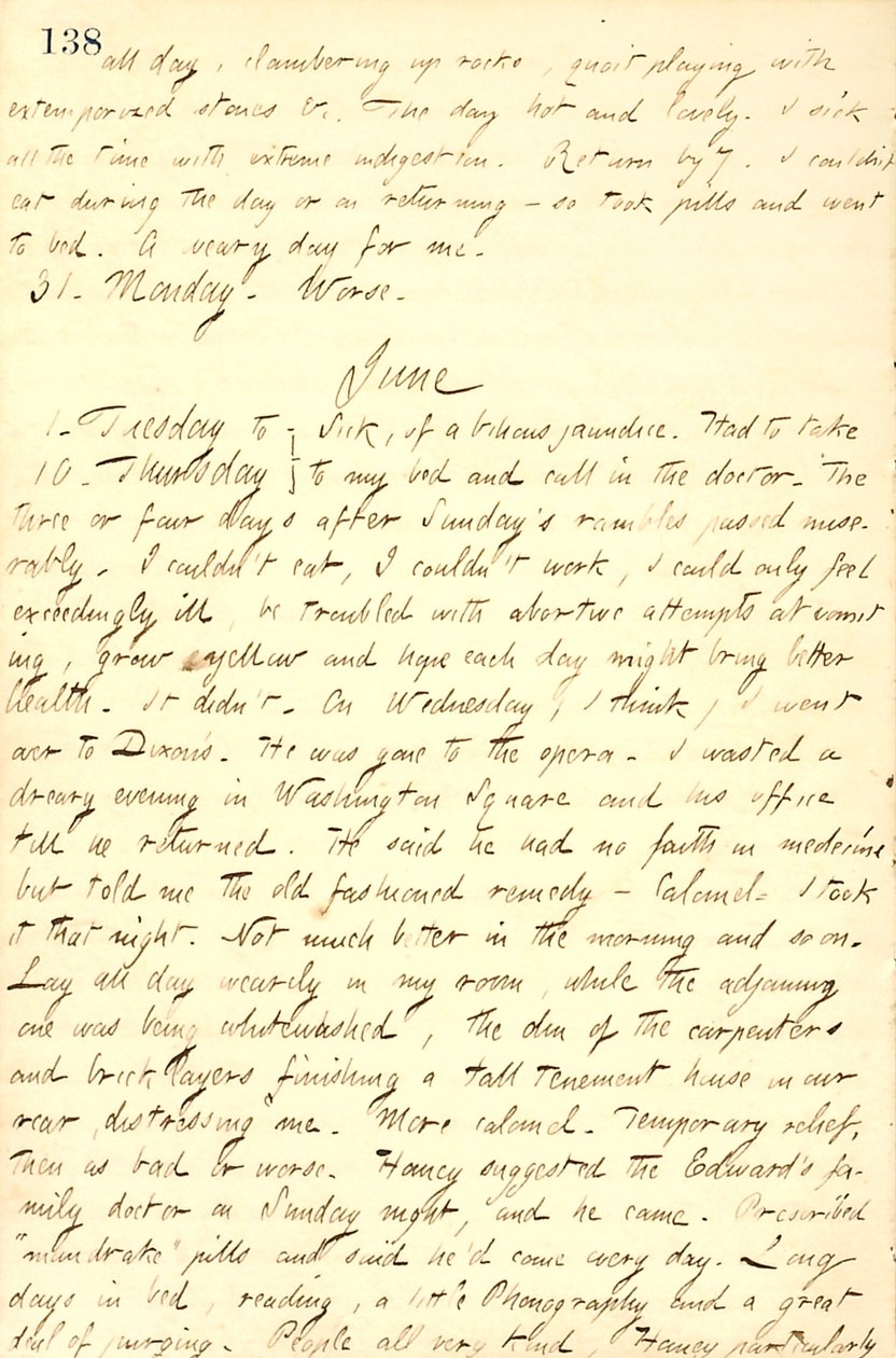 Diários de Thomas Butler Gunn - Volume 9, página 159, 30 de maio - 10 de junho de 1858 de Thomas Butler Gunn