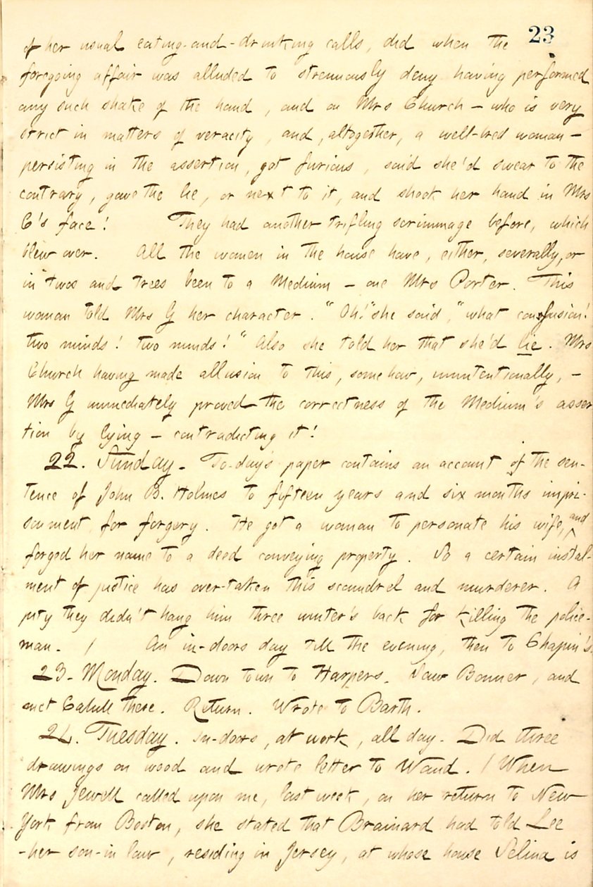Thomas Butler Gunn Diaries - Volume 9, página 32, 21-24 de Novembro de 1857 de Thomas Butler Gunn