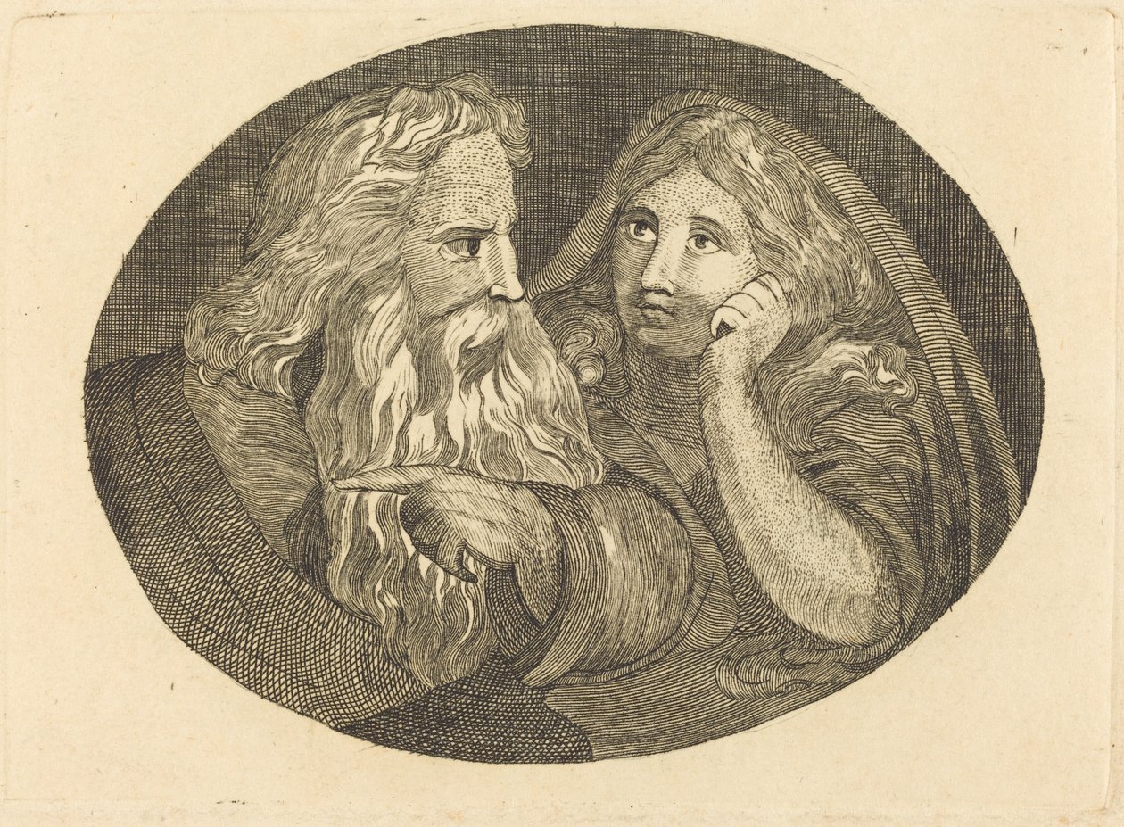 Lear e Cordélia de Thomas Butts, Jr. after William Blake