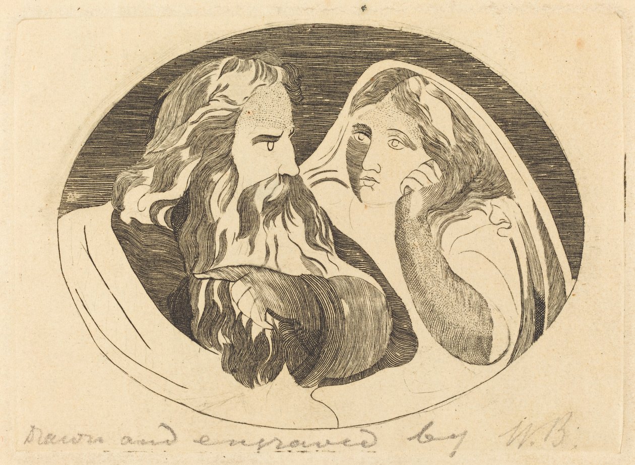 Lear e Cordélia de Thomas Butts, Jr. after William Blake
