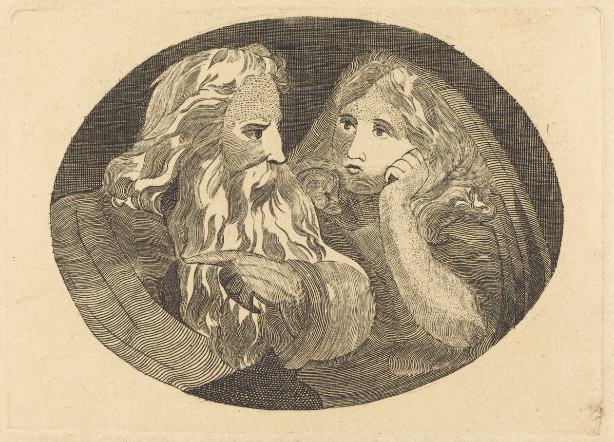 Lear e Cordélia de Thomas Butts, Jr. after William Blake