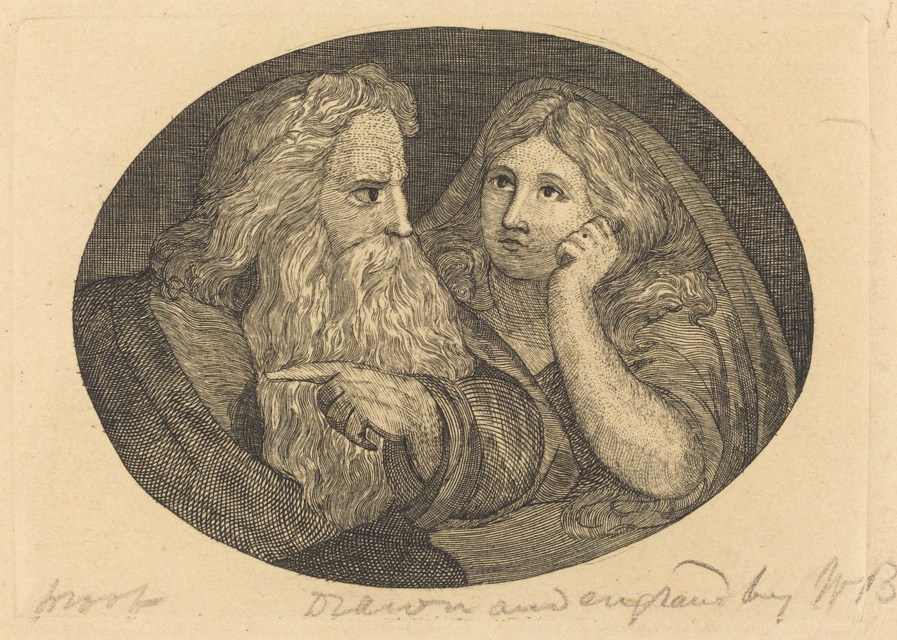 Lear e Cordélia de Thomas Butts, Jr. after William Blake