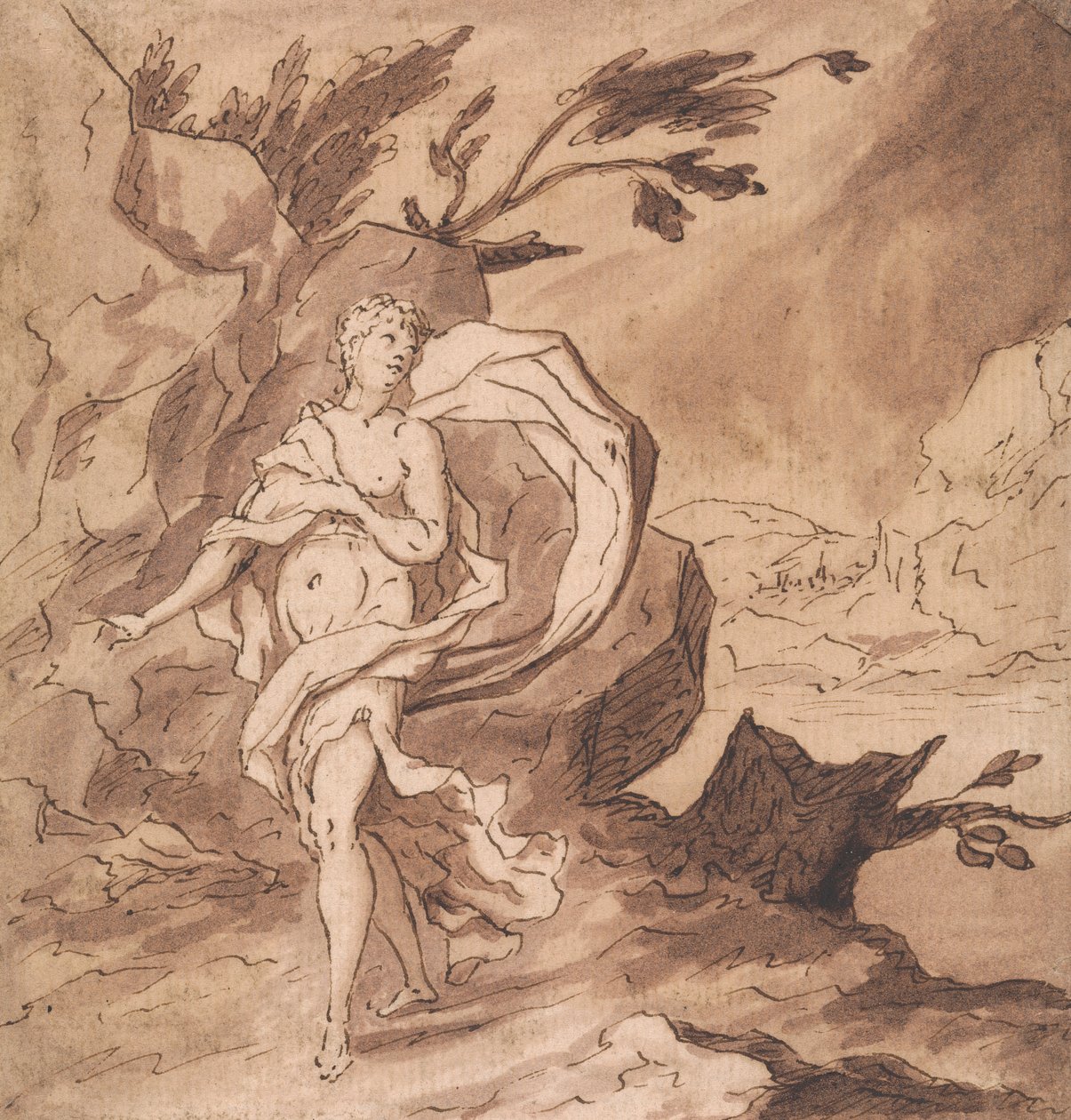 Anna lamentando a ausência de Tobias (Tobit 10:7) de Thomas Carwitham