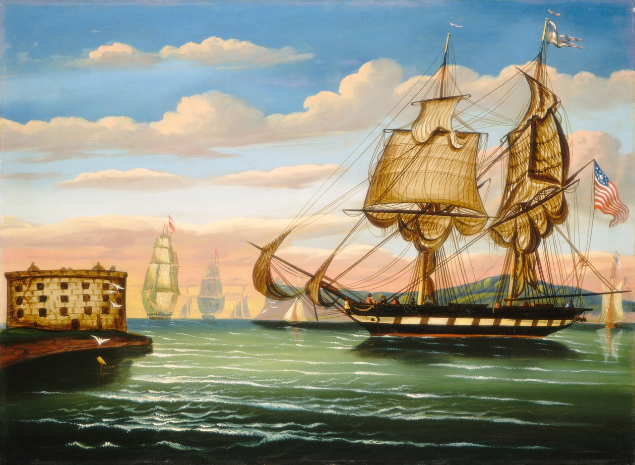 Baía de Nova York, pôr do sol de Thomas Chambers
