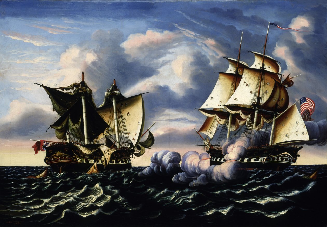 Captura da fragata H.B.M. Macedonian pela fragata norte-americana United States, 25 de outubro de 1812 de Thomas Chambers