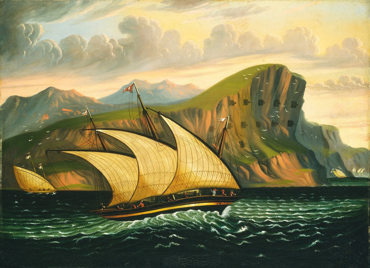 Felucca ao largo de Gibraltar de Thomas Chambers