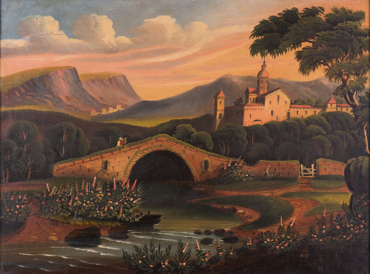 Cena Italiana com Ponte, 1840-1860 de Thomas Chambers