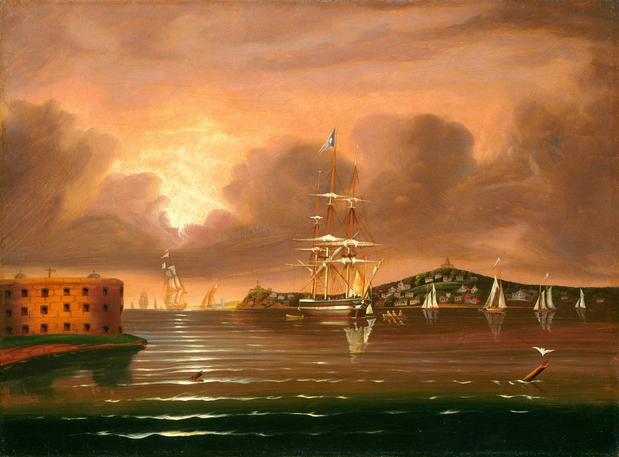 Céu ameaçador, Baía de Nova York de Thomas Chambers