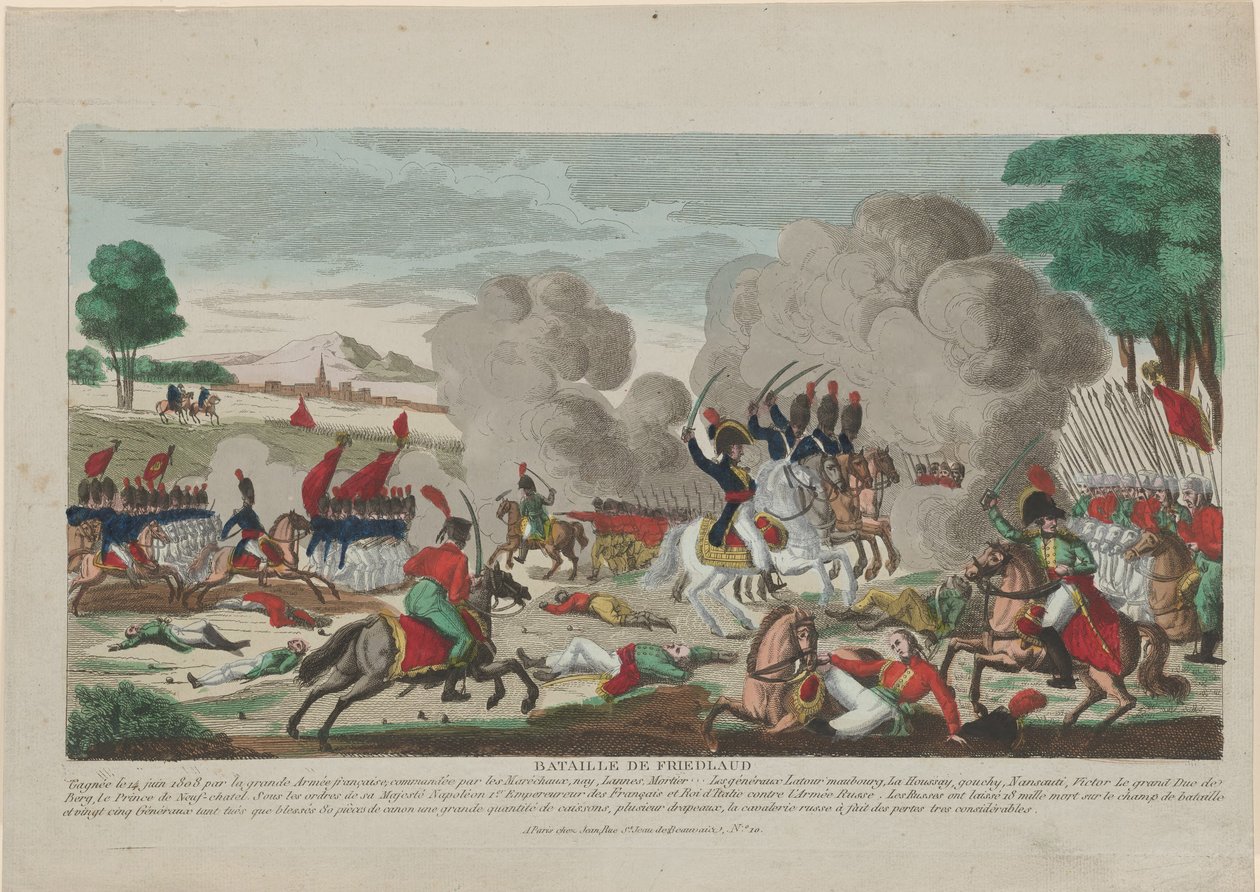 A Batalha de Friedland. Uma carga da guarda russa Leib em 14 de junho de 1807, 1808 de Thomas Charles Naudet