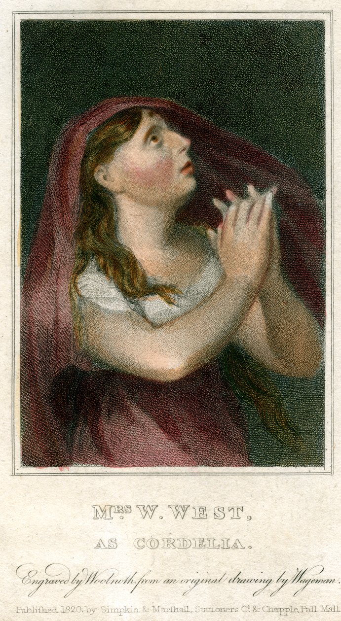 Sra. W West como Cordelia, 1820. de Thomas Charles Wageman