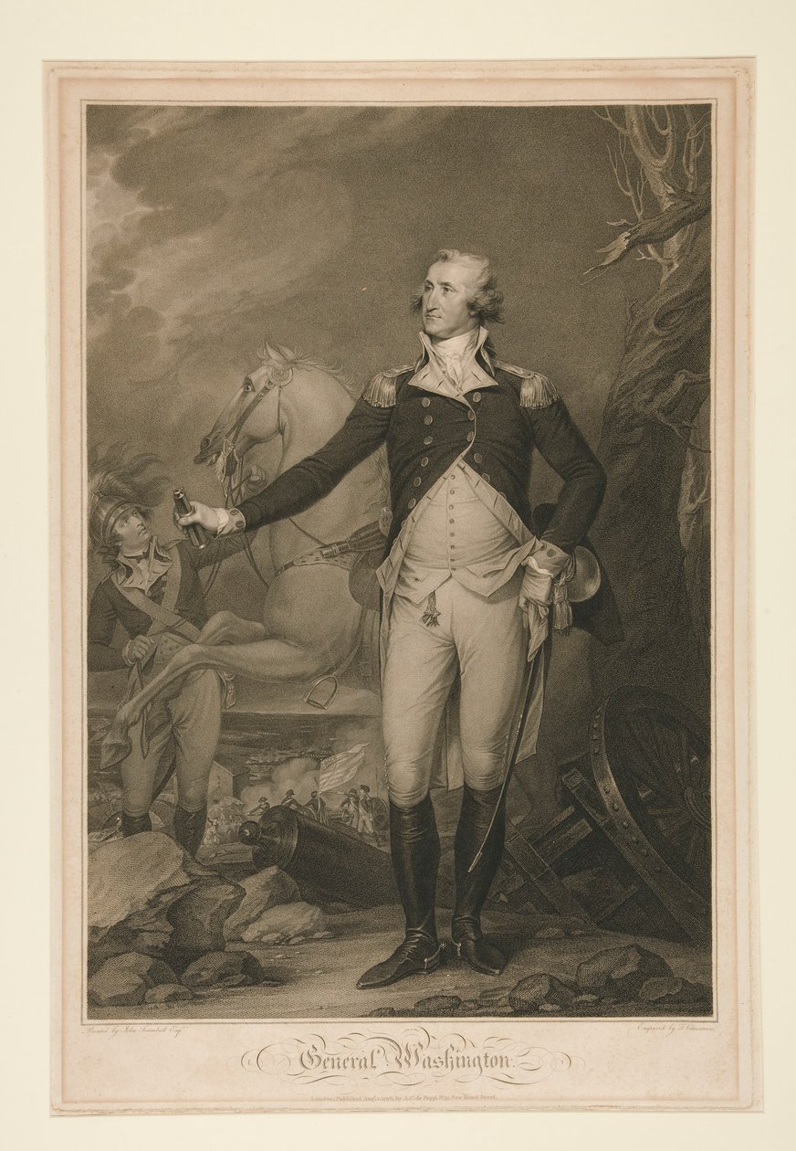 George Washington na Batalha de Trenton (1792) de Thomas Cheesman