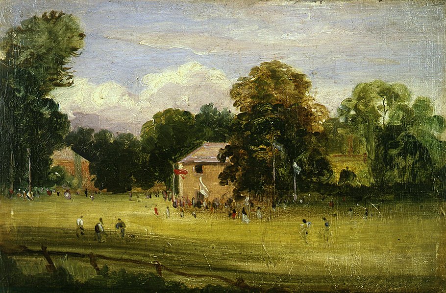 The Village Fair, East Bergholt (óleo sobre painel) de Thomas Churchyard