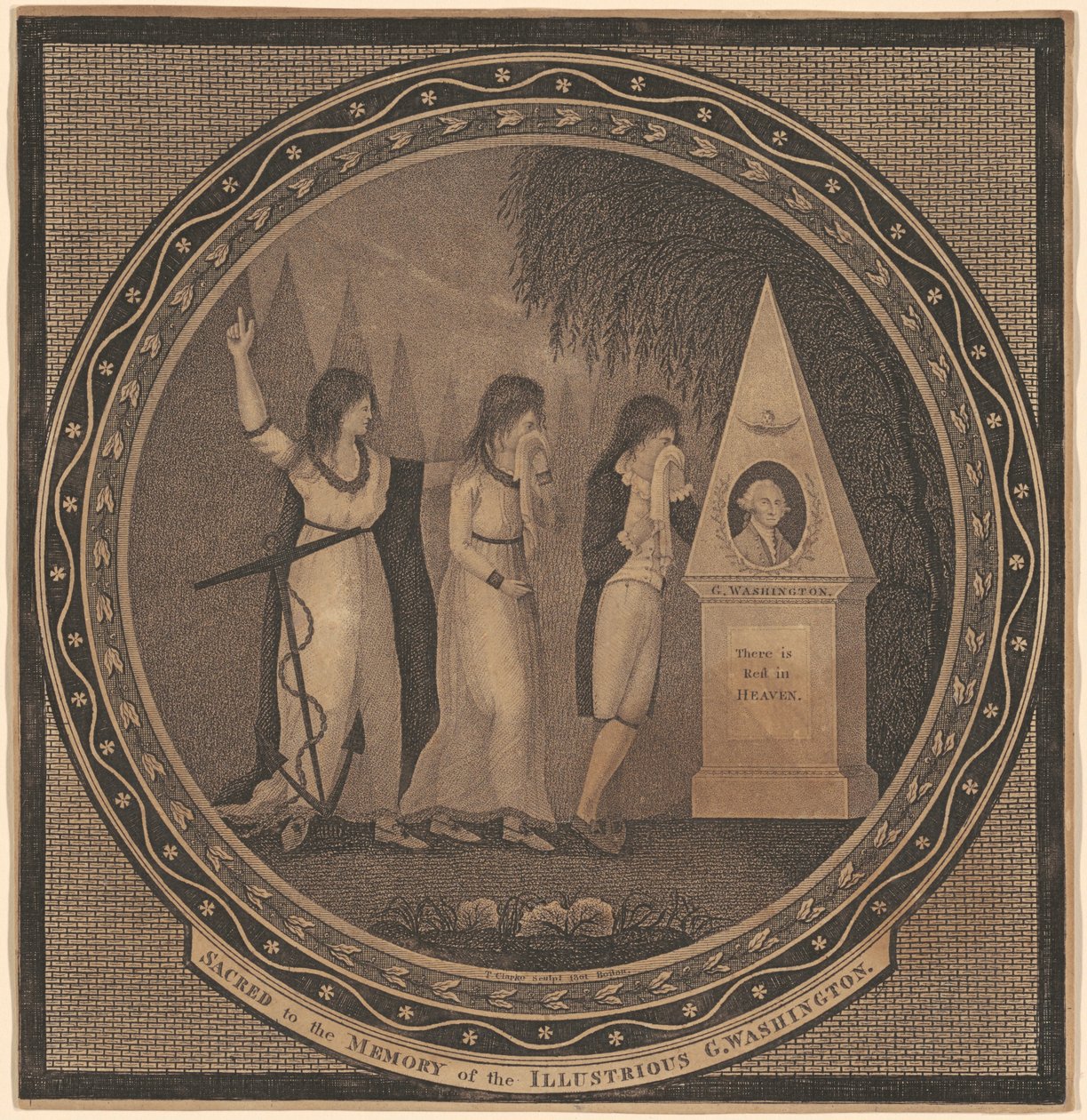 Sacred to the Memory of the Illustrious George Washington de Thomas Clarke