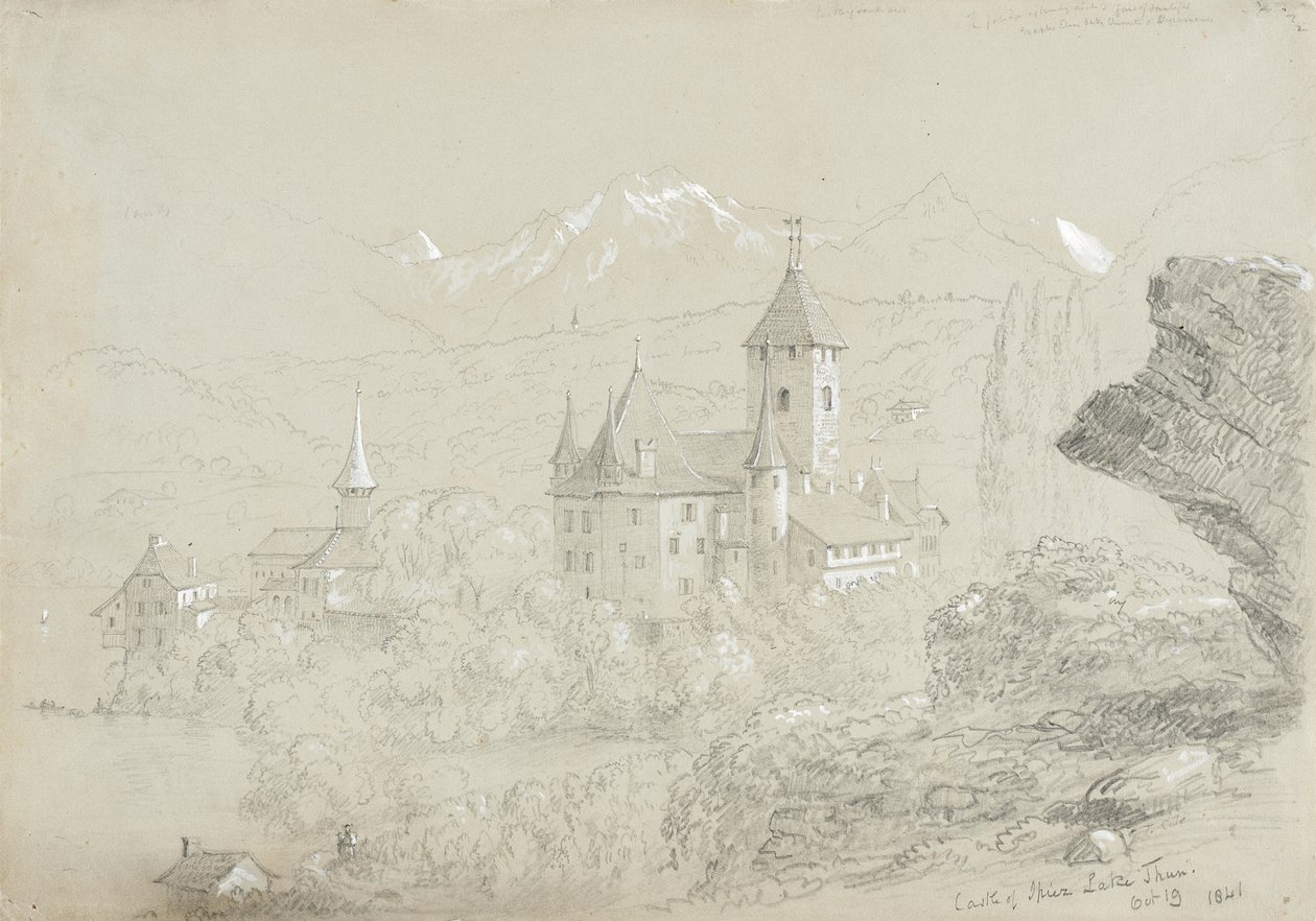 Castelo de Spiez, lago de Thun de Thomas Cole