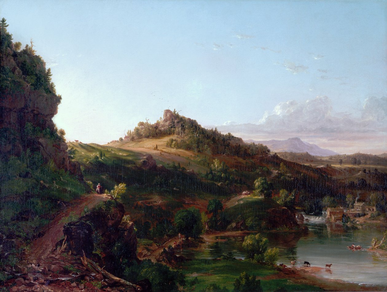 Cenário de Catskill, c.1833 (óleo sobre tela) de Thomas Cole