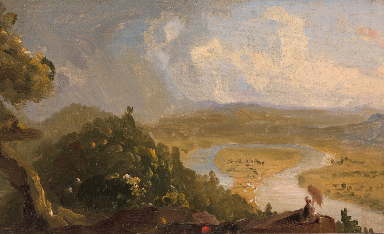 Esboço para vista de Mount Holyoke, Northampton, Massachusetts, após uma tempestade (The Oxbow) de Thomas Cole