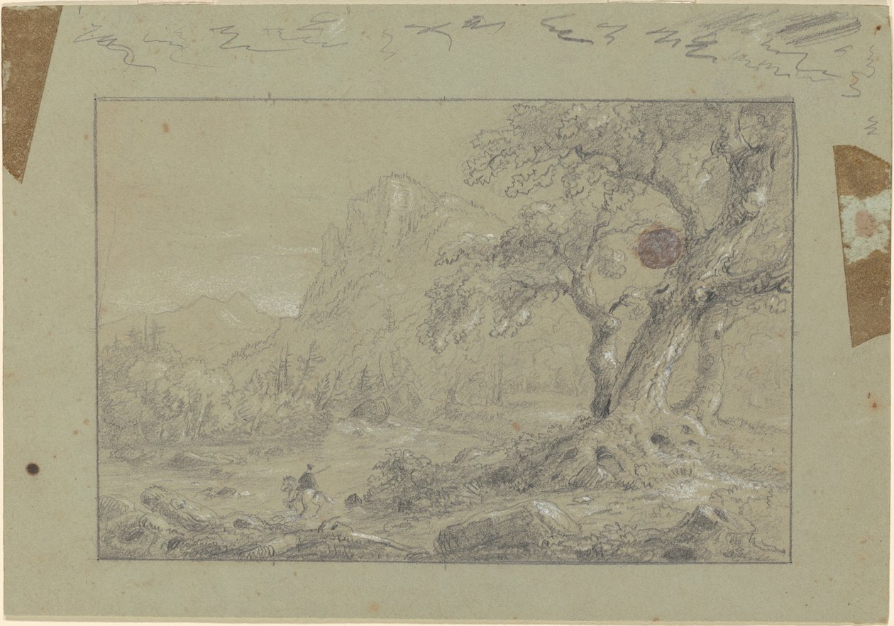 Estudo para "The Mountain Ford" de Thomas Cole