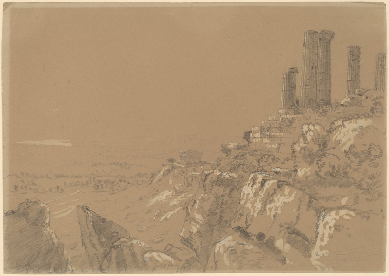 Templos de Juno, Lucina e Concordia - Agrigento, Sicília de Thomas Cole